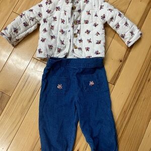 Daisy Fuentes Floral Corduroy Jacket & Jeans 6-9m